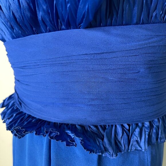 Marchesa Notte Women's Royal Blue Strapless Sheath Dress Size 4 - Picture 5 of 15